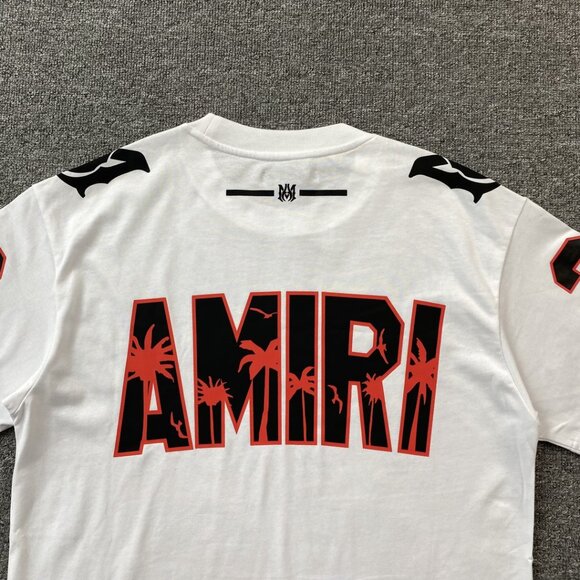 Amiri White Graphic Print Sports Style T Shirt - Picture 6 of 6